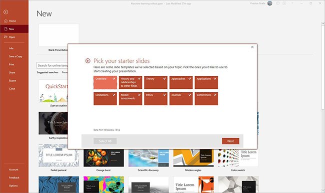 PowerPoint cung cấp nhiều lựa chọn hơn