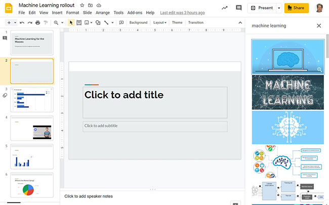 Việc chèn và chỉnh sửa đồ họa và video cũng như sử dụng hoạt ảnh và chuyển tiếp trong Google Slides rất cơ bản