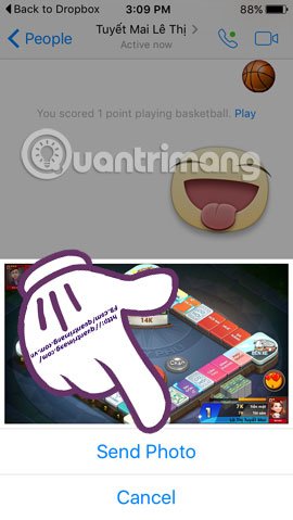 Chia sẻ file Dropbox qua Facebook Messenger