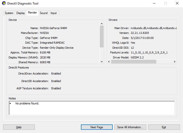 Tìm phiên bản DirectX trên máy tính 
