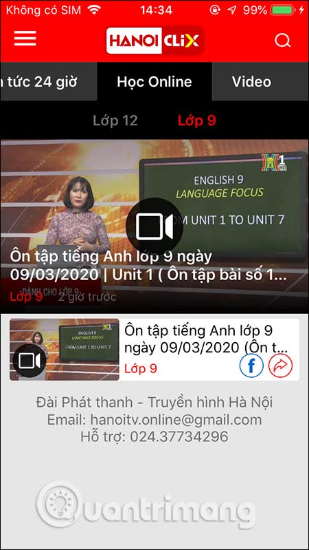 Tìm video môn học
