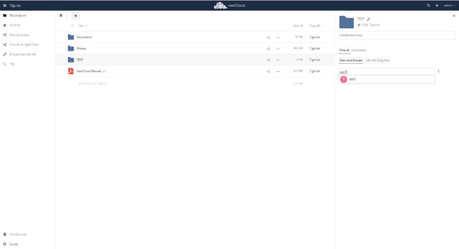 Hướng dẫn sử dụng OwnCloud - Ảnh 7.