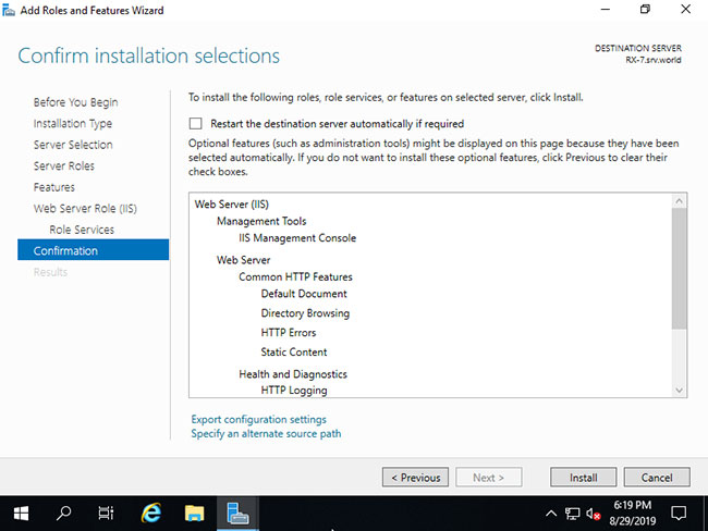 Nhấp vào nút Install