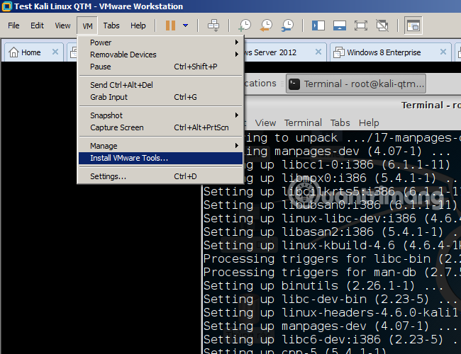 Cài đặt VMware Tools trên Kali Linux bước 5