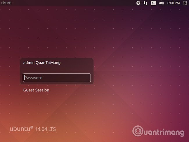 Đăng nhập vào tài khoản Ubuntu