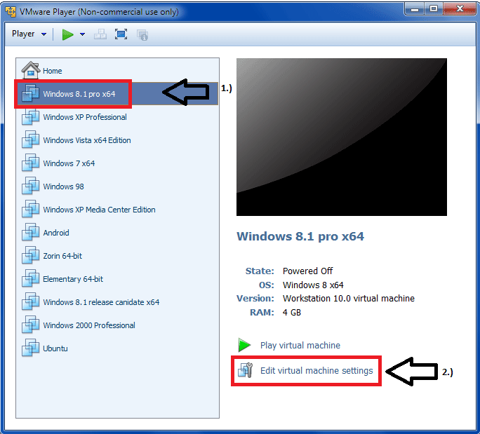 Click vào Edit virtual machine settings