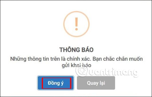Gửi tờ khai 