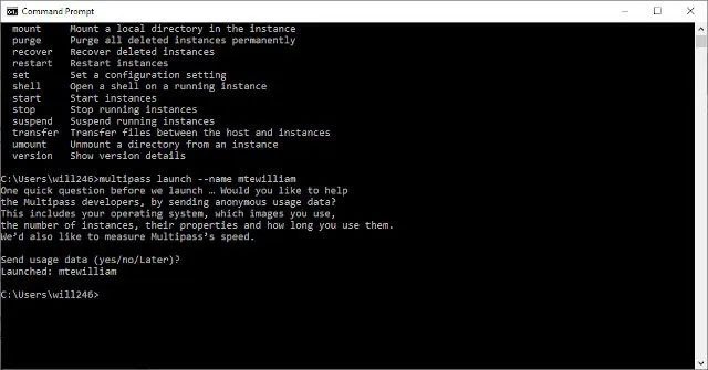 Khởi chạy một instance với Multipass