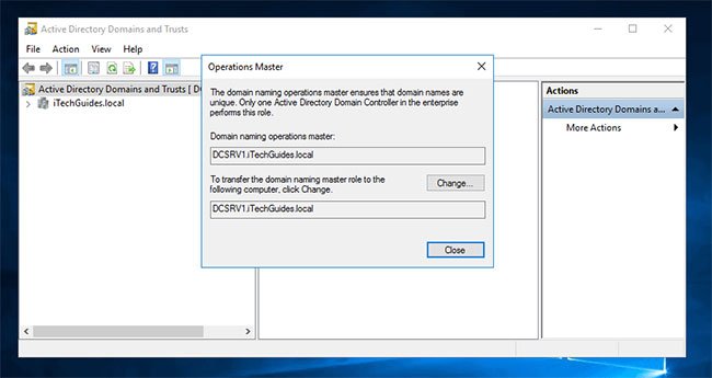 Kiểm tra Domain Controller nắm giữ FSMO role Master Naming Master