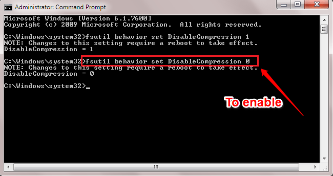 kích hoạt tính năng nén file NTFS