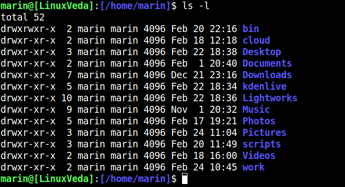 Lệnh ls trên Linux
