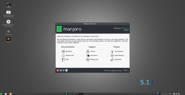 Giao diện Manjaro