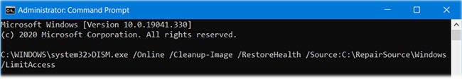 Chạy DISM để sửa các file hệ thống Windows Update