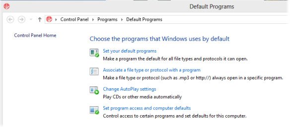 Đi đến Control Panel > Default Programs