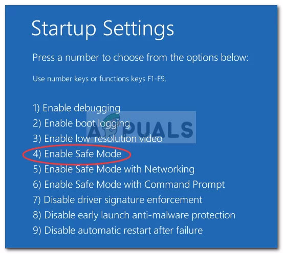 Khởi động ở Safe Mode