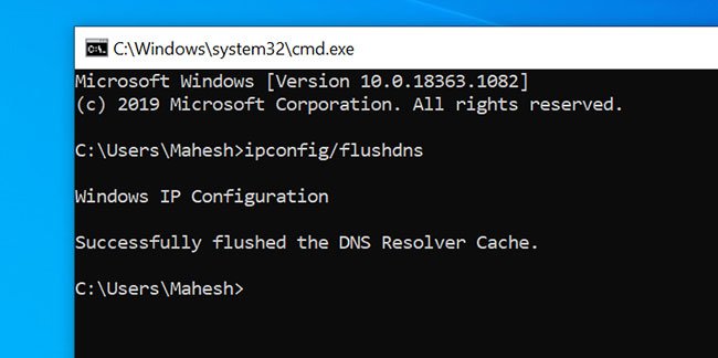 Xóa bộ nhớ DNS cache