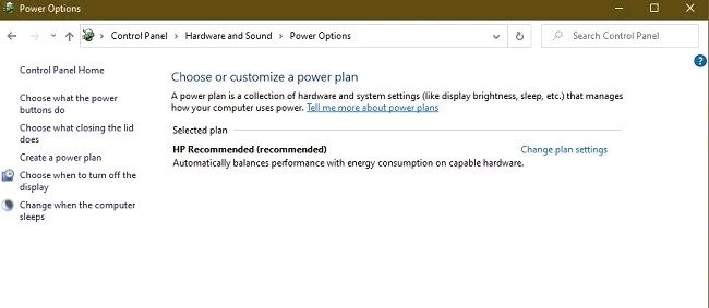 Power Options