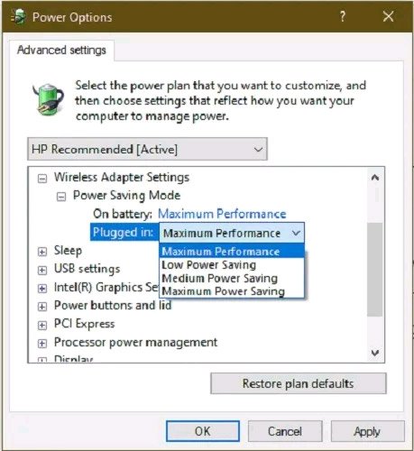 Thiết lập “Maximum Performance”