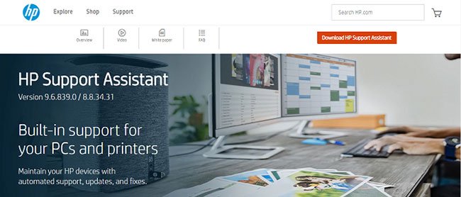 Nhấp vào nút HP Support Assistant màu đỏ để cài đặt