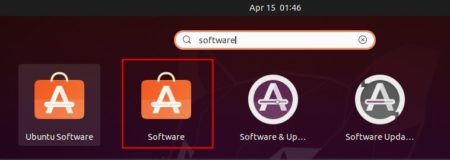 Khởi chạy Gnome Software từ menu ứng dụng