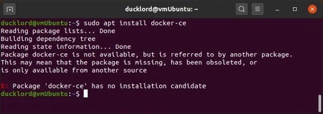Lỗi “No installation candidate”