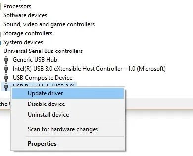 Cập nhật driver USB và ổ đĩa