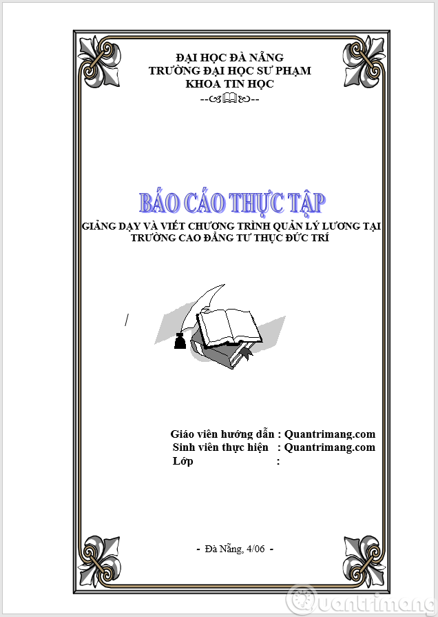 Mẫu bìa Word đẹp 1