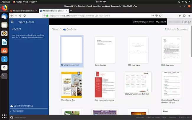 Chọn New blank document