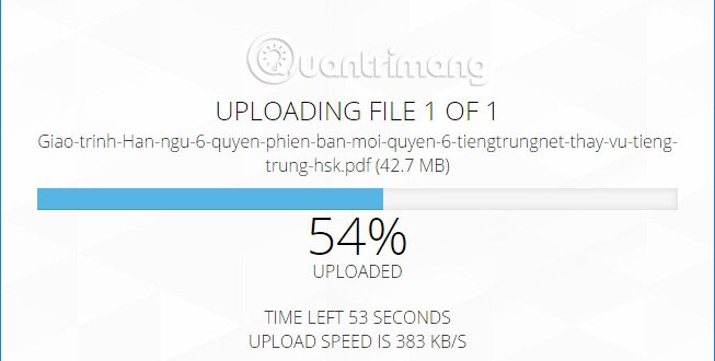 Quá trình nén file PDF trên ilovepdf