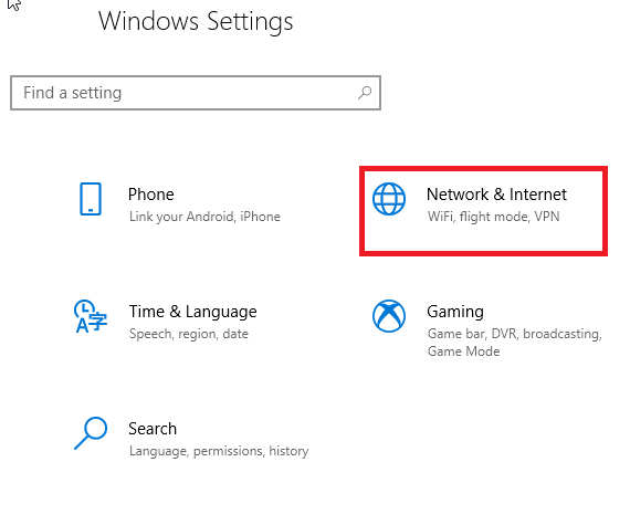 Đi tới Network & Internet