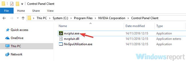 Định vị và chạy nvcplui.exe