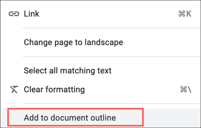 Bấm “Add to Document Outline”