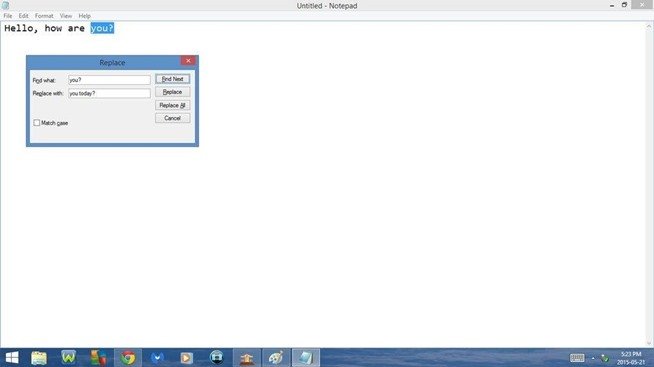 Phím tắt Notepad