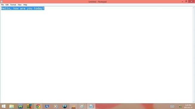 Phím tắt Notepad