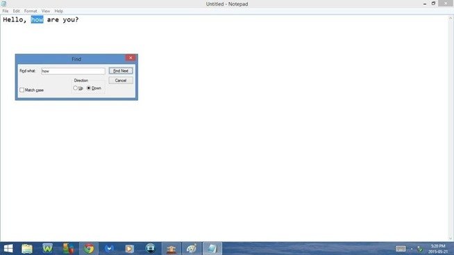 Phím tắt Notepad