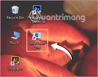 Kết quả sau khi tạo shortcut shutdown trên màn hình