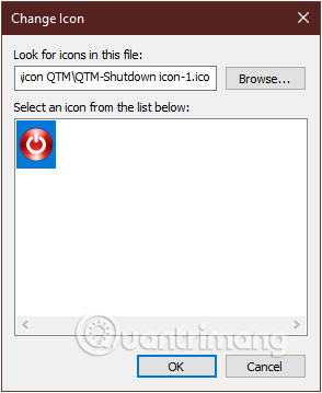 Chọn Browse... rồi điều hướng đến file chứa icon, chọn biểu tượng thích hợp