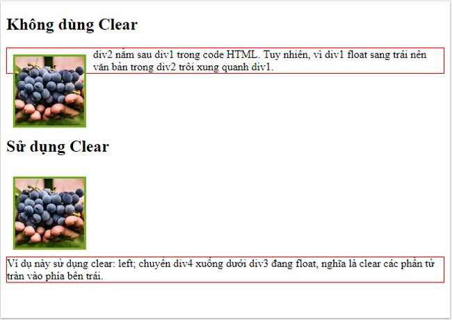 Thuộc tính Float và Clear trong CSS - Ảnh 4. Thuộc tính Float và Clear trong CSS - Ảnh 4.