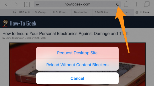 Request Desktop Site