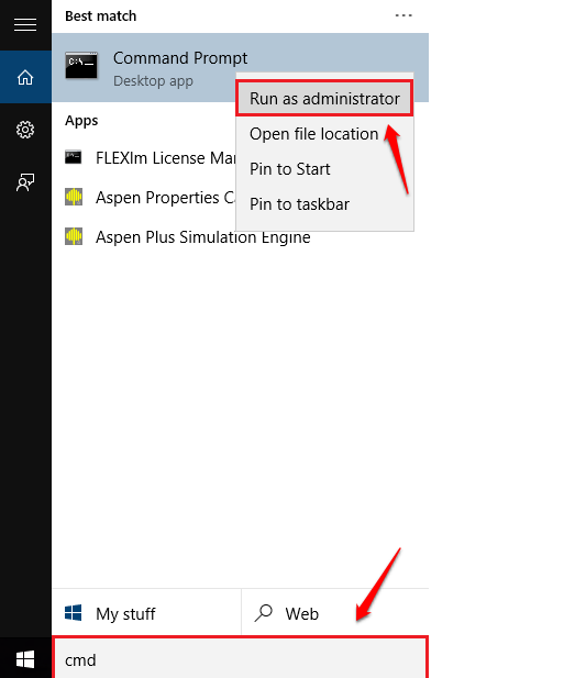  kích chuột phải vào Command Prompt rồi chọn Run as administrator