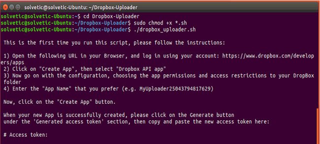 Cài đặt Dropbox Uploader trong Ubuntu