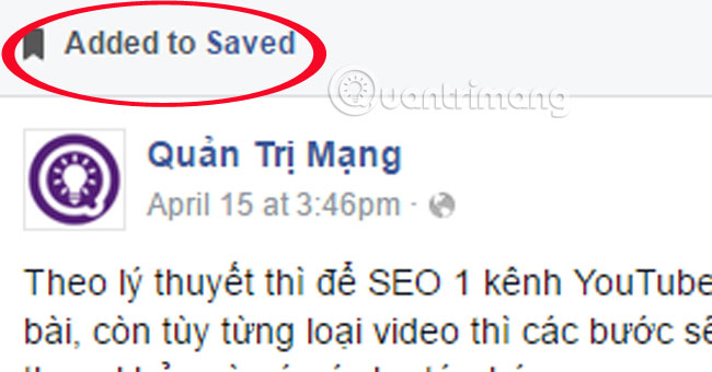 Cách lưu bài viết, liên kết trên Facebook
