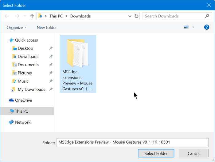 Select folder