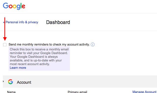 Send me monthly reminders to check my account activity