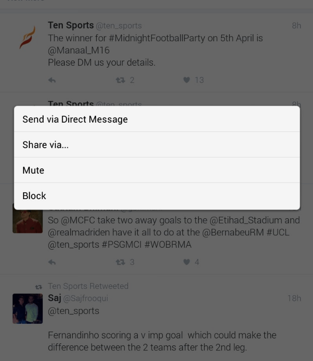 chọn Send via Direct Message