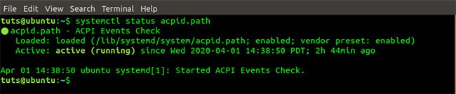 Lệnh systemctl status acpid.path