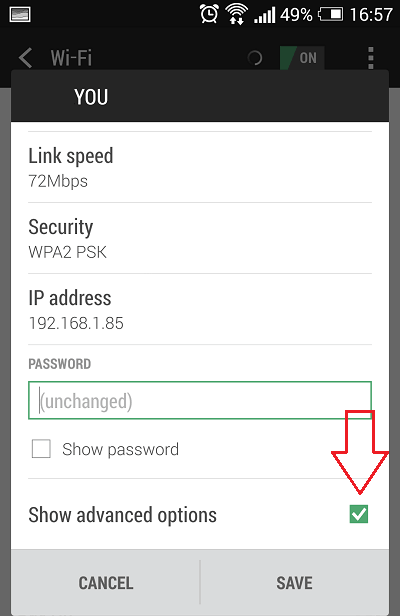  Show advanced options 