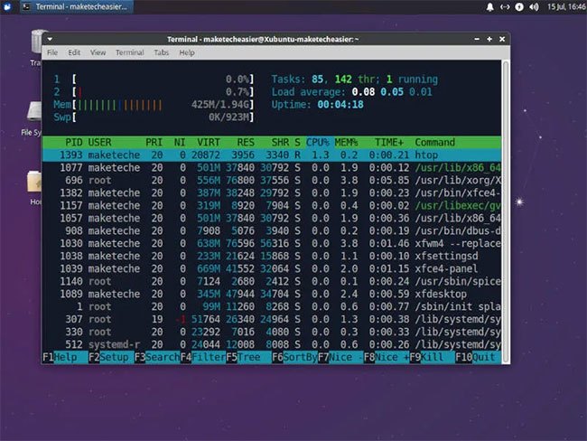 XFCE cần lượng RAM lớn hơn LXDE