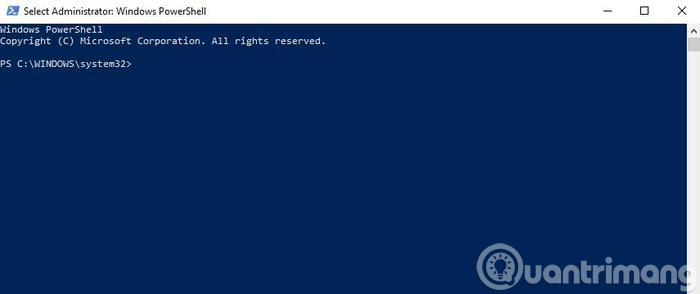 Nhập lệnh vào PowerShell