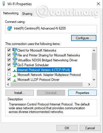 Chọn Internet Protocol Version 4 (TCP/IPv4)